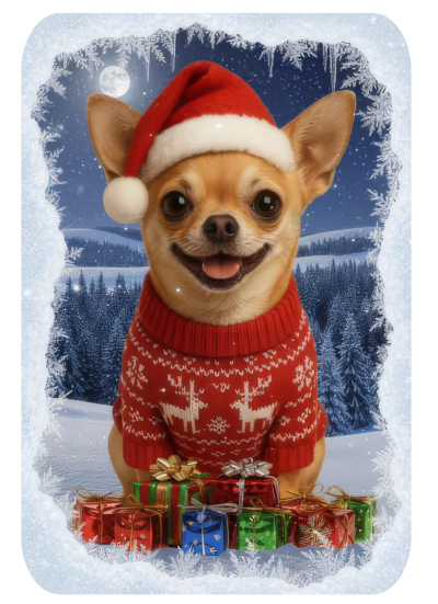 Vánoční tričko s Čivavou dámské1